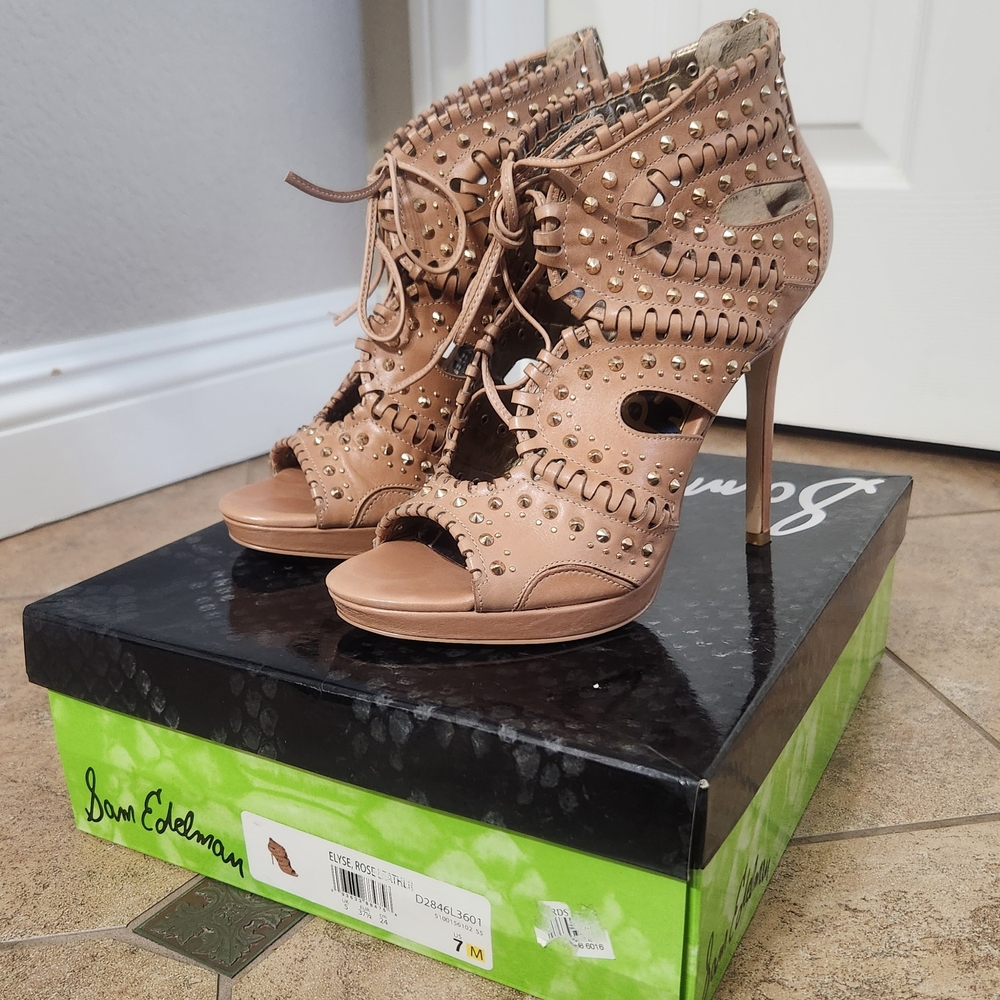 Sam Edelman Elyse Rose Leather Heels